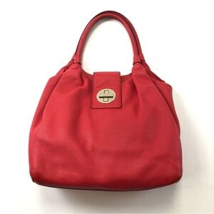 Kate Spade Bexley Jessie leather bag deep pink polka dot lining